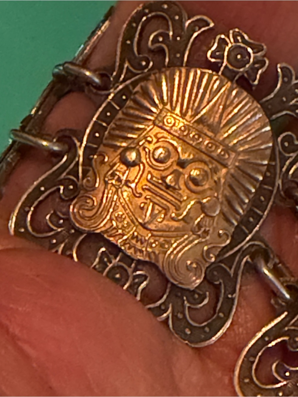 Vintage Mexican Taxco Panel Bracelet - Picture 4 of 12